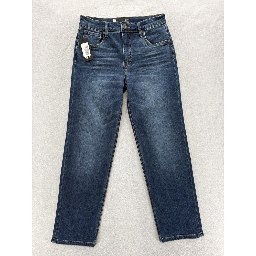 KUT From The Kloth Elizabeth Fab Ab Straight Leg Jeans Womens 6 Blue Med Wash
